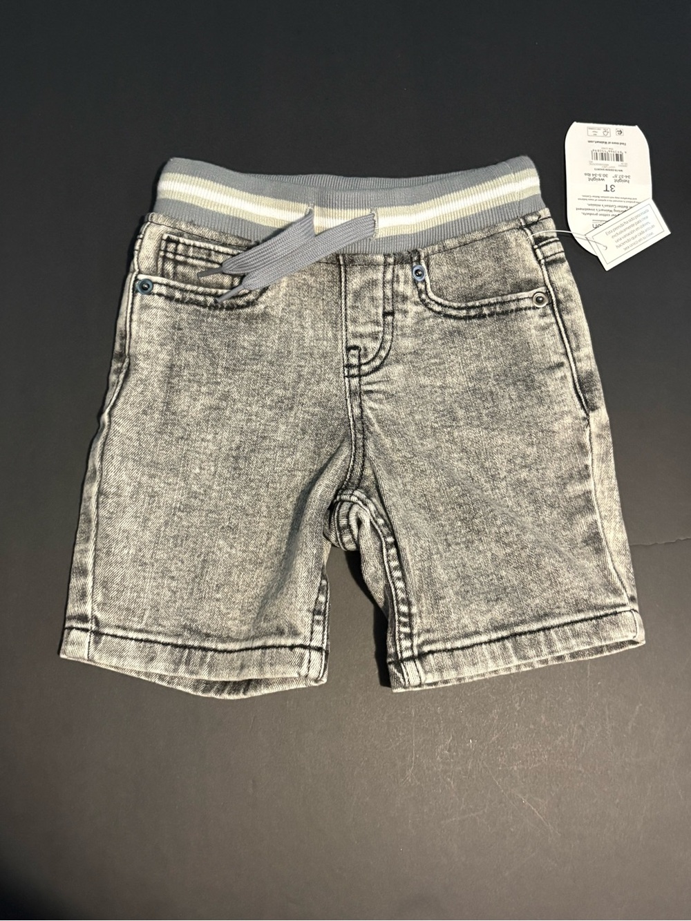 wonder nation Grey Washed Knit-Waist Shorts